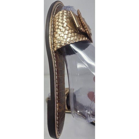 Sam Edelman Gabriela Gold Slip On Leather Slides Sandals 8.5 - Picture 4 of 13